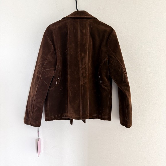 NWT Avec Les Filles Barn Jacket Faux Suede Western 70s Boho Old Money M - Picture 7 of 12